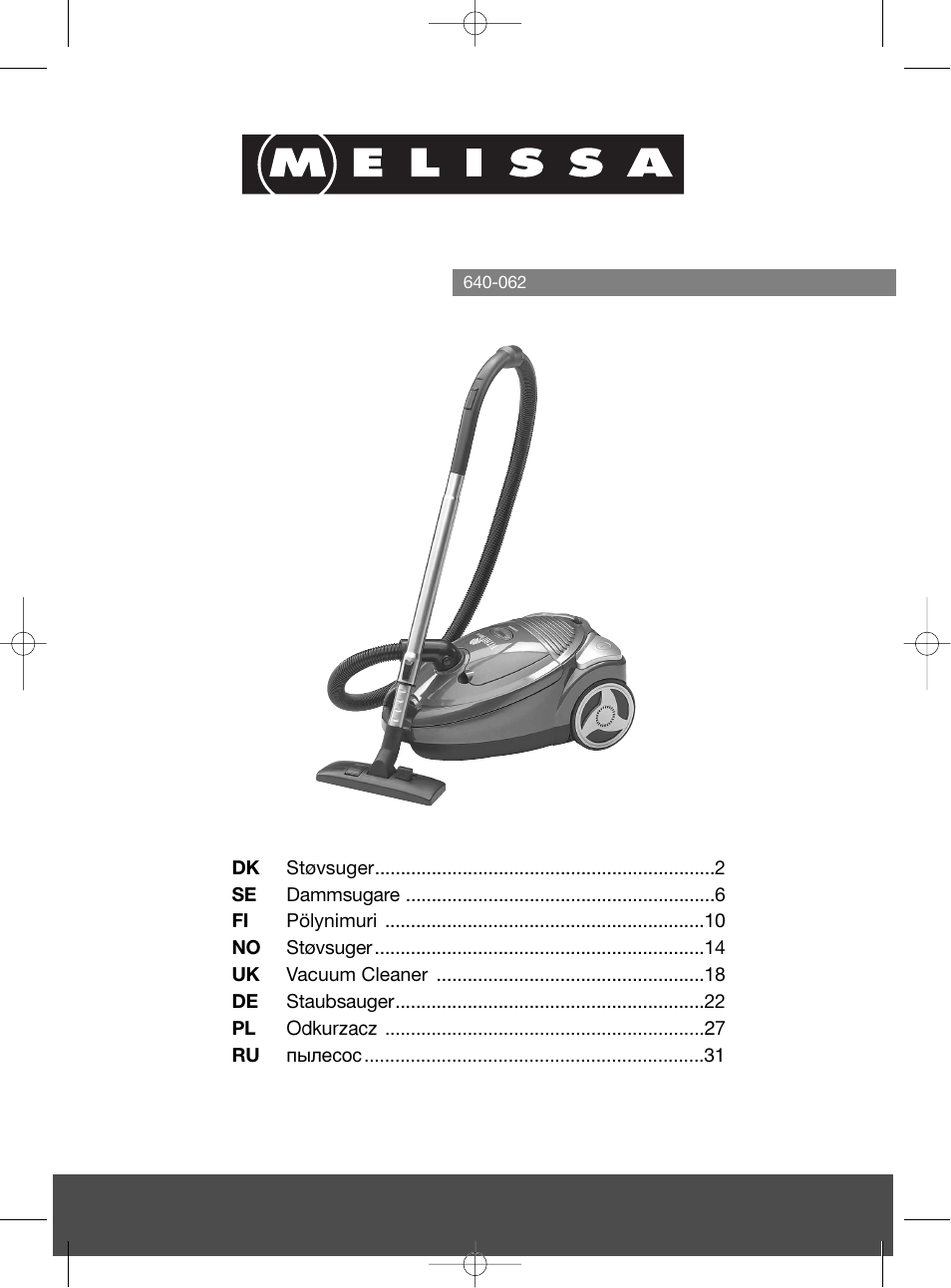 Melissa 640-062 User Manual | 37 pages