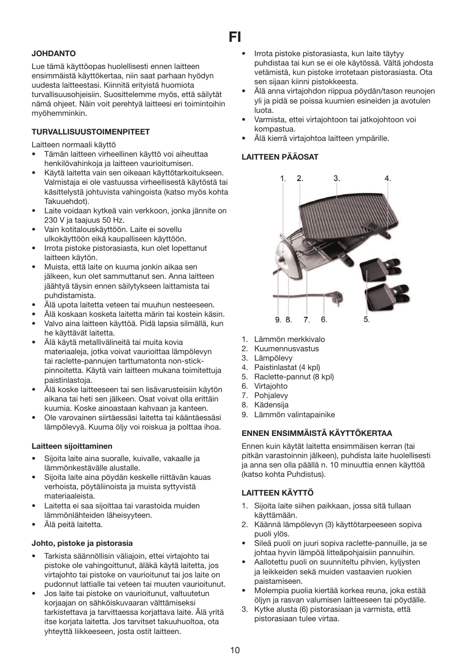 Melissa Raclettegrill 243-045 User Manual | Page 10 / 19