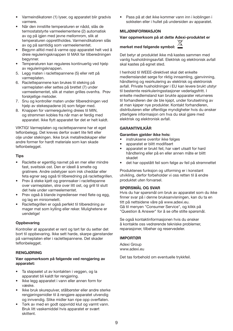 Melissa Raclettegrill 243-045 User Manual | Page 9 / 19