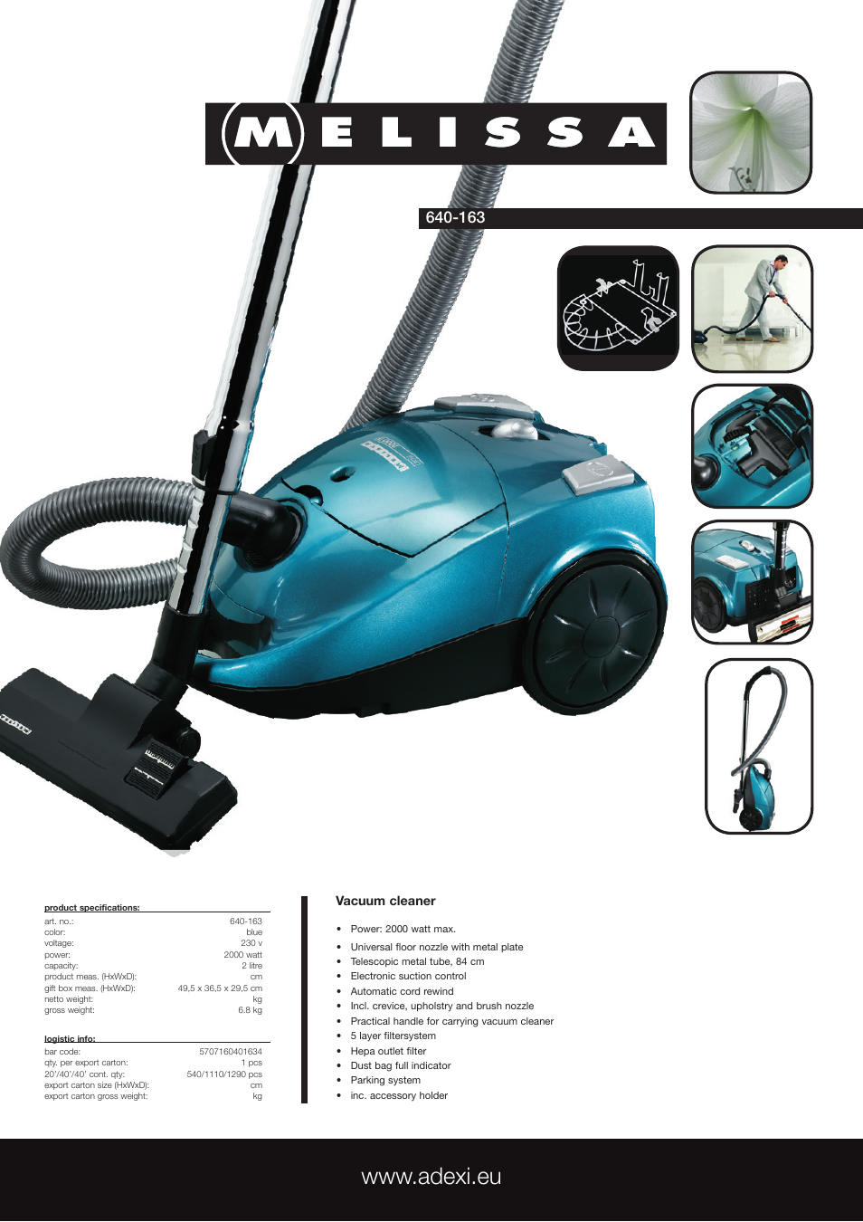 Melissa 640-163 User Manual | 1 page