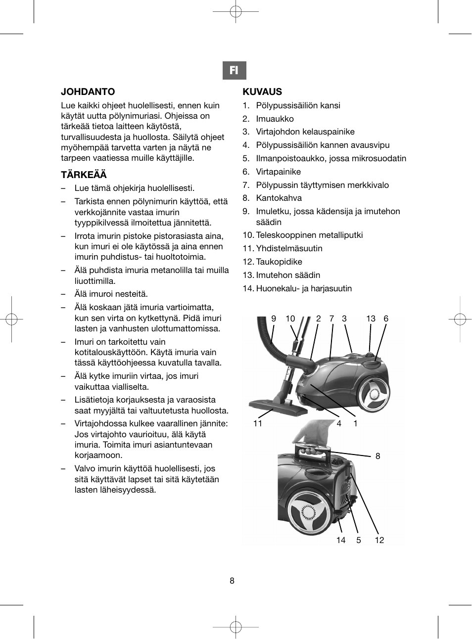 Melissa 240-001 User Manual | Page 8 / 24
