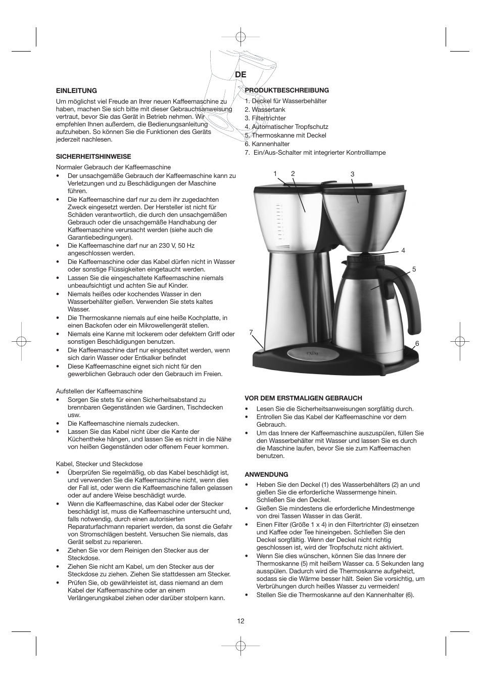 Melissa Coffee Maker with Thermal Carafe 245-030/040 User Manual | Page 12 / 18