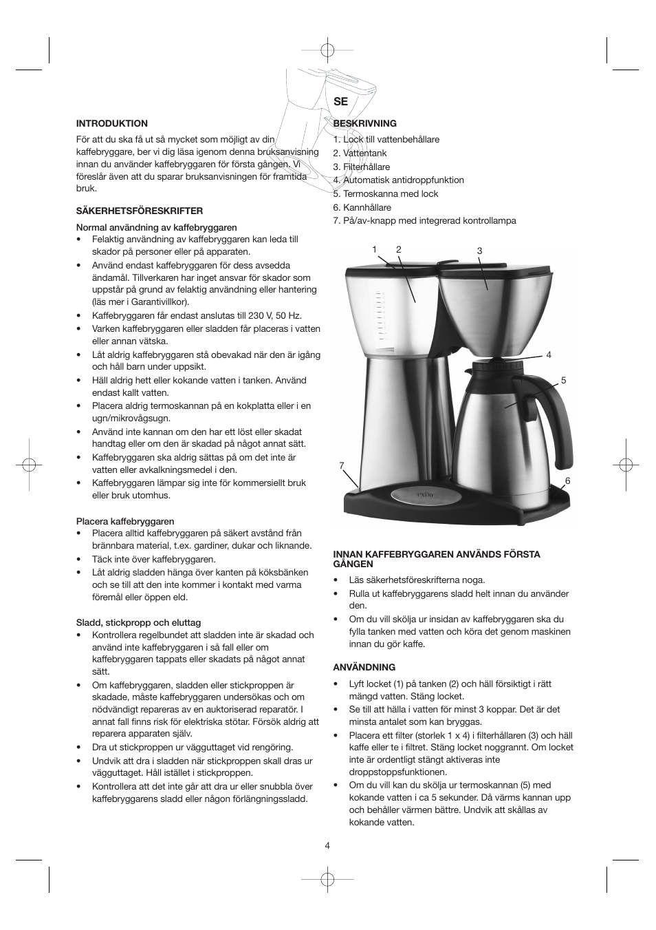 Melissa Coffee Maker with Thermal Carafe 245-030/040 User Manual | Page 4 / 18