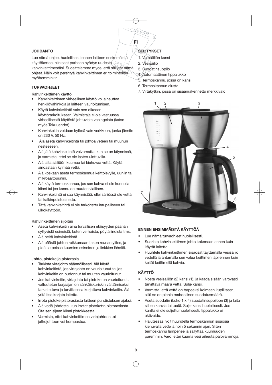 Melissa Coffee Maker with Thermal Carafe 245-030/040 User Manual | Page 8 / 18