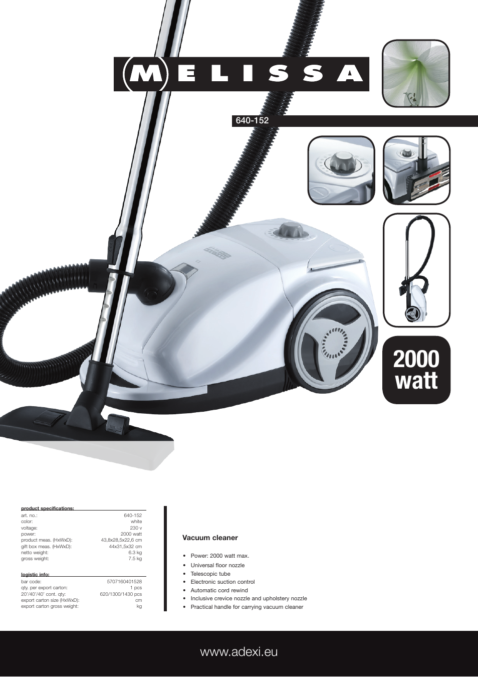 Melissa 640-152 User Manual | 1 page