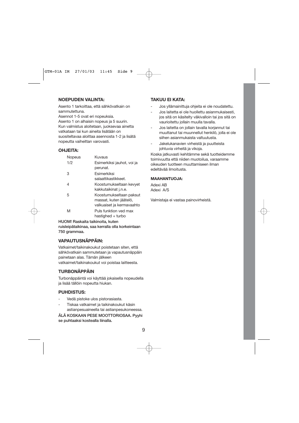 Melissa Chrome Series 246-003 User Manual | Page 9 / 20