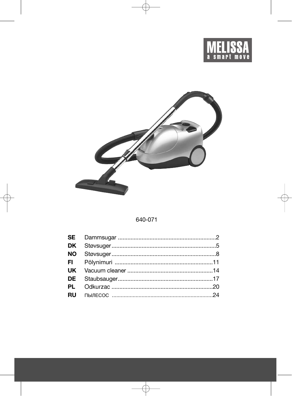 Melissa 640-071 User Manual | 27 pages