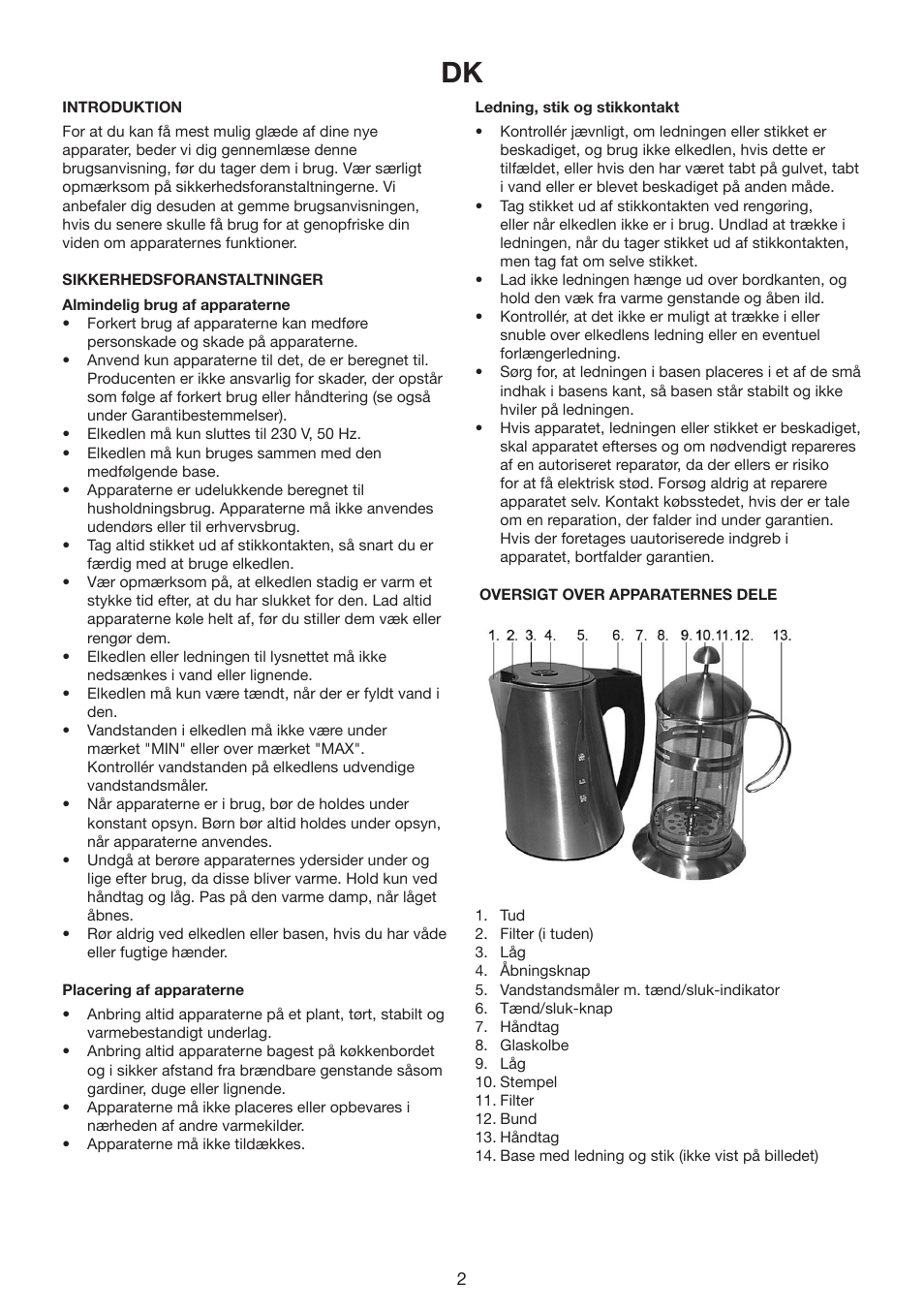 Melissa Cord Free Electrical Kettle and Press Coffee Maker 245-059 User Manual | Page 2 / 22