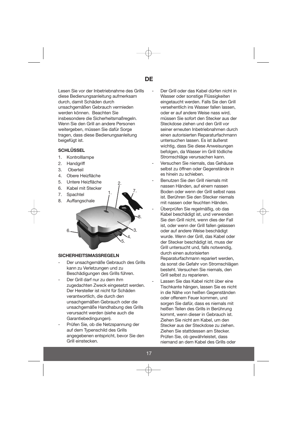 Melissa Health Grill 643-034 User Manual | Page 17 / 26