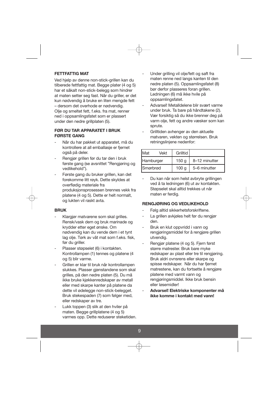 Melissa Health Grill 643-034 User Manual | Page 9 / 26