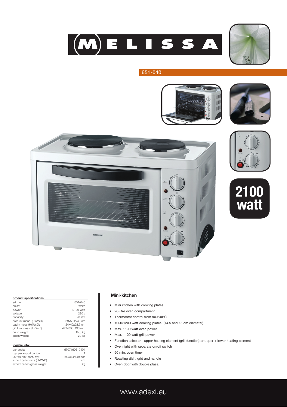 Melissa Mini-Kitchen 651-040 User Manual | 1 page