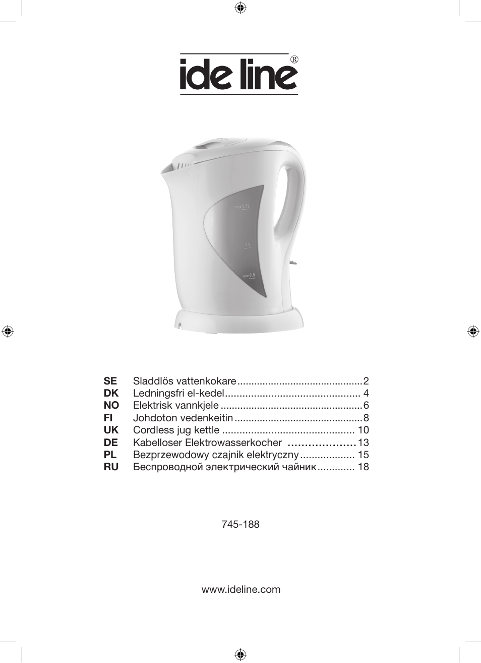 Melissa Cordless Jug Kettle 745-188 User Manual | 20 pages