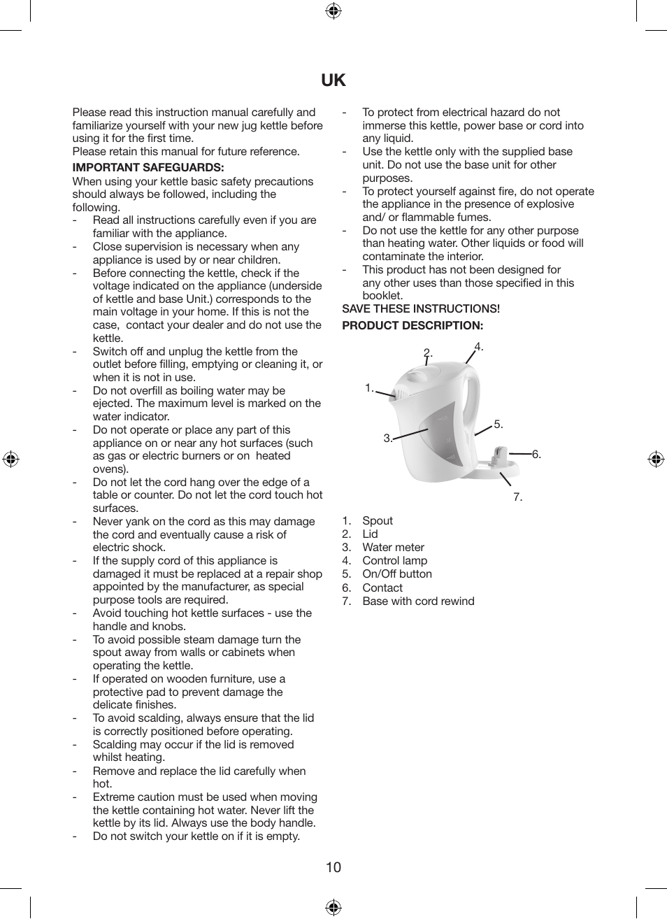 Melissa Cordless Jug Kettle 745-188 User Manual | Page 10 / 20