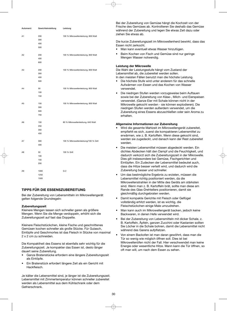 Tipps für die essenszubereitung | Melissa Ide Line 753-130 User Manual | Page 30 / 39