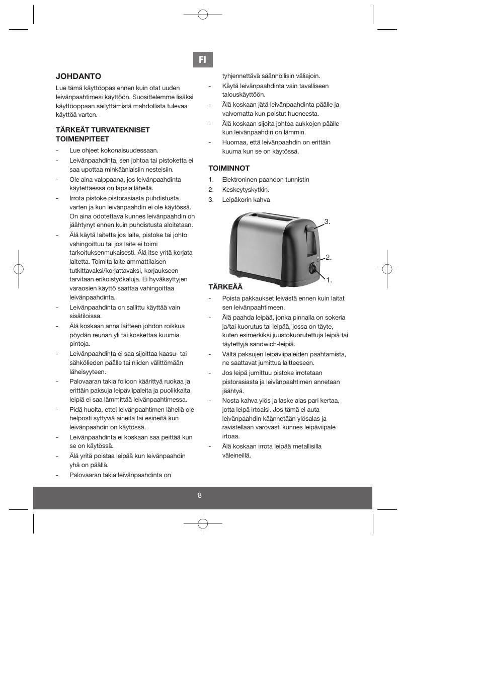 Johdanto | Melissa 643-040/74 User Manual | Page 8 / 19