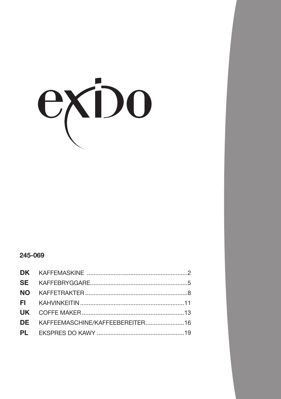 Melissa COFFEMAKER 245-069 User Manual | 22 pages