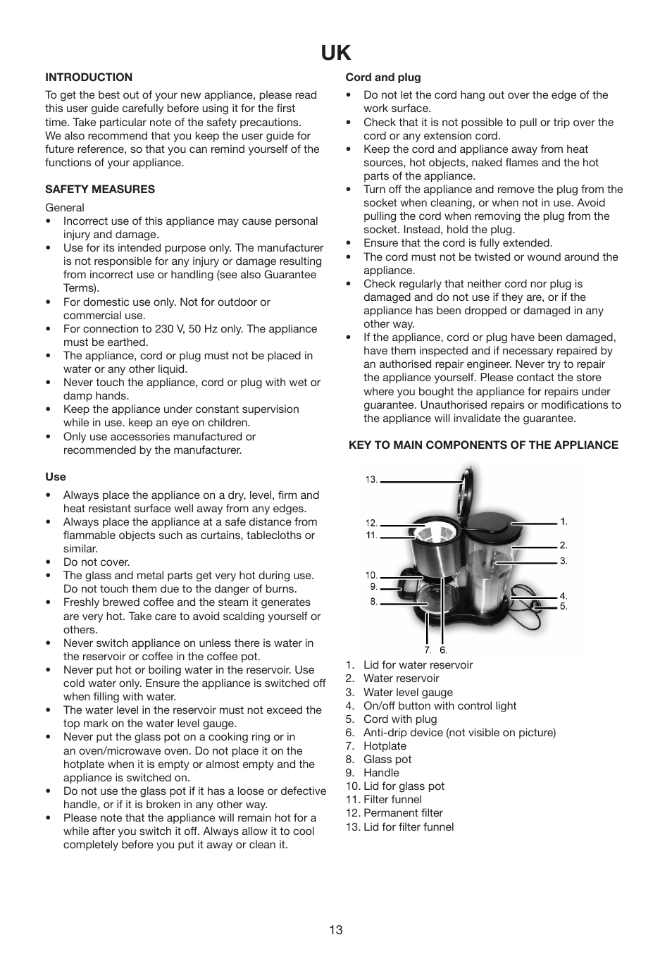 Melissa COFFEMAKER 245-069 User Manual | Page 13 / 22