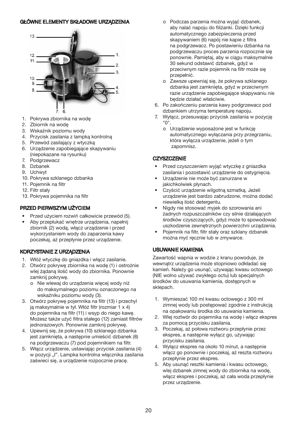 Melissa COFFEMAKER 245-069 User Manual | Page 20 / 22