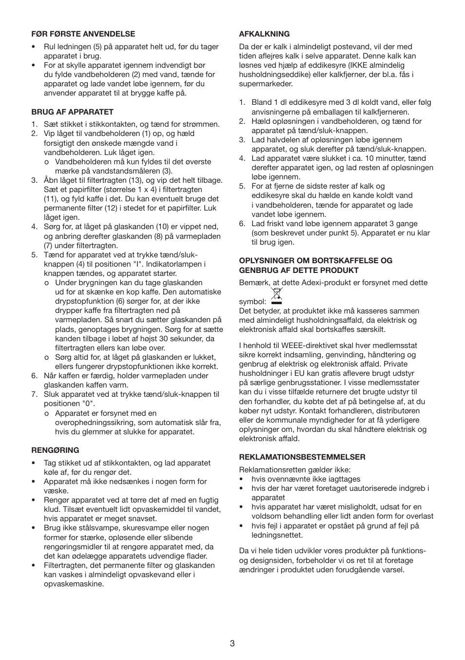 Melissa COFFEMAKER 245-069 User Manual | Page 3 / 22