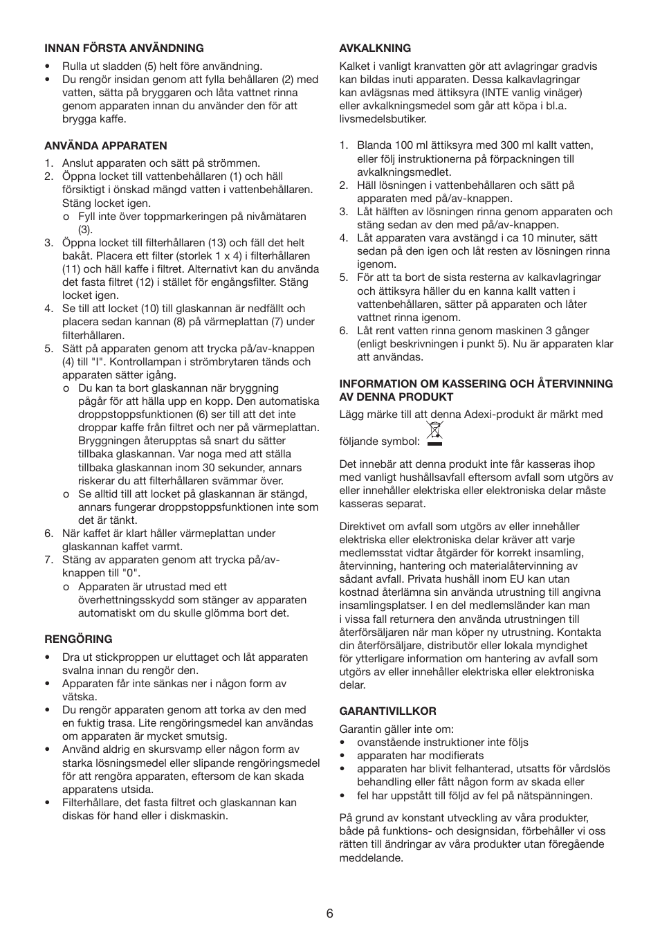 Melissa COFFEMAKER 245-069 User Manual | Page 6 / 22