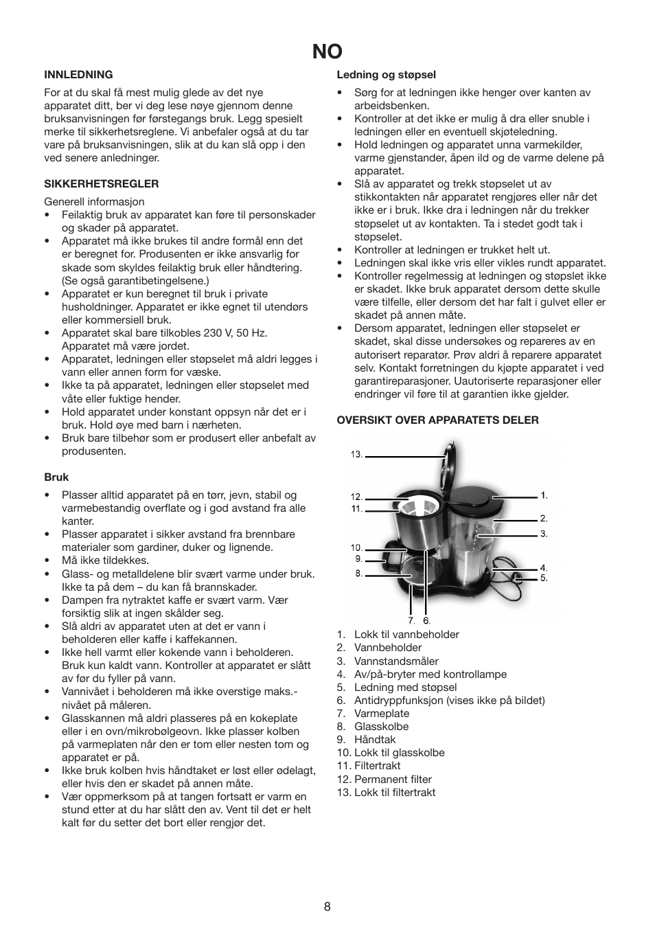 Melissa COFFEMAKER 245-069 User Manual | Page 8 / 22