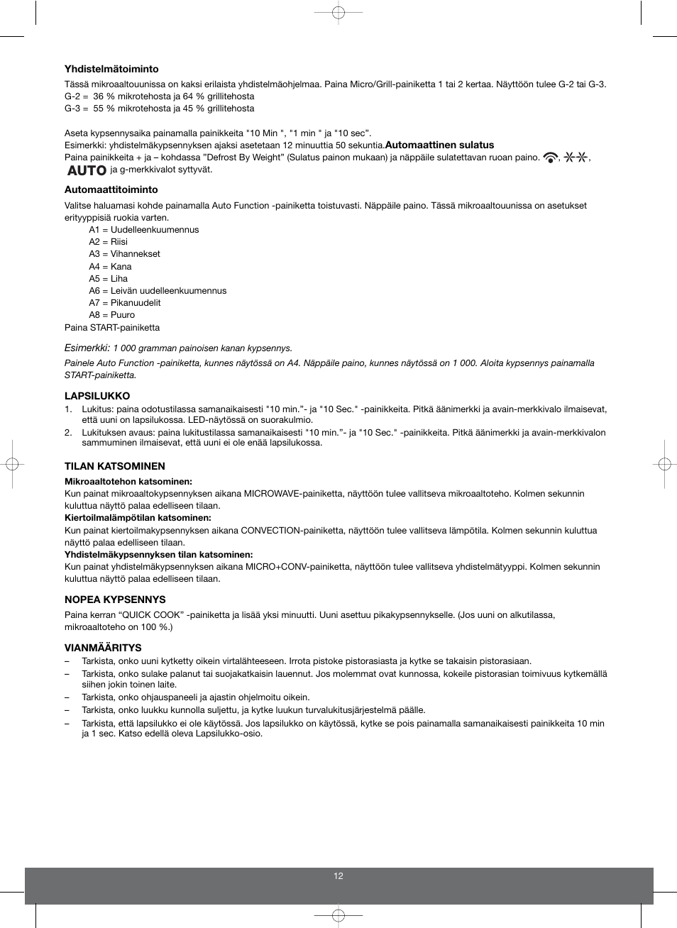 Auto | Melissa 653103 User Manual | Page 12 / 25