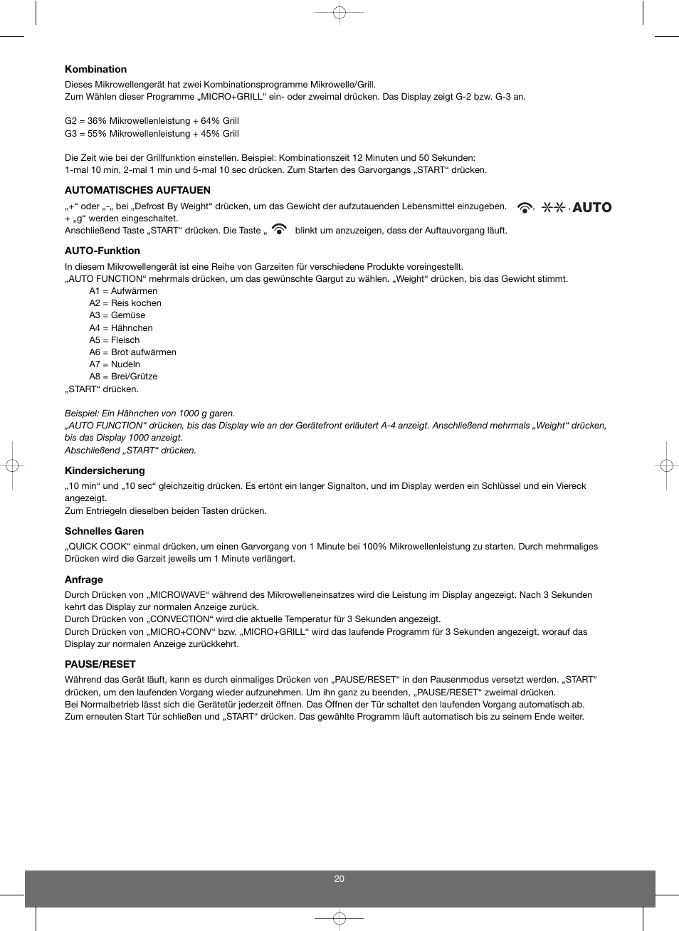 Auto | Melissa 653103 User Manual | Page 20 / 25
