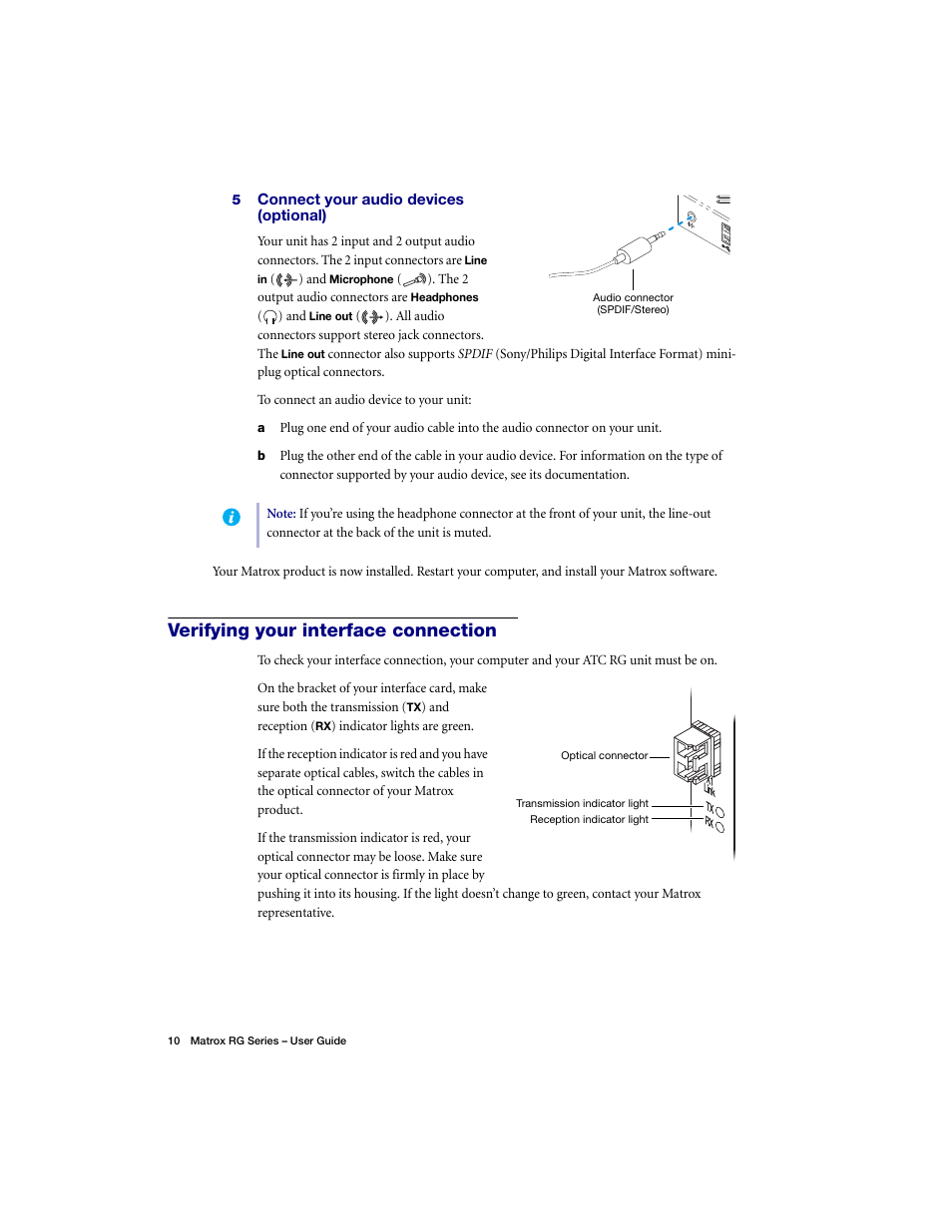 Verifying your interface connection | Matrox Electronic Systems ATC RG-200DL User Manual | Page 10 / 24