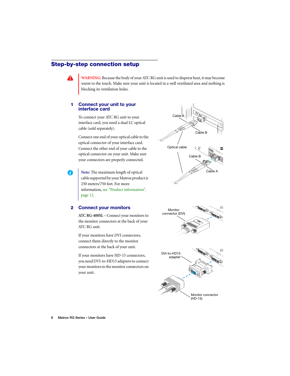 Step-by-step connection setup | Matrox Electronic Systems ATC RG-200DL User Manual | Page 8 / 24