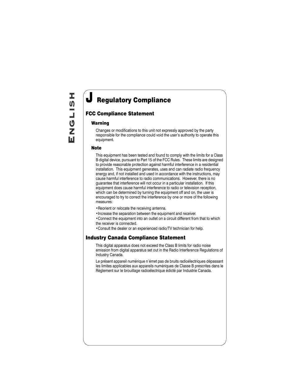 Regulatory compliance | Matrox Electronic Systems FastNIC 10/100 10574-MT-0102 User Manual | Page 10 / 10