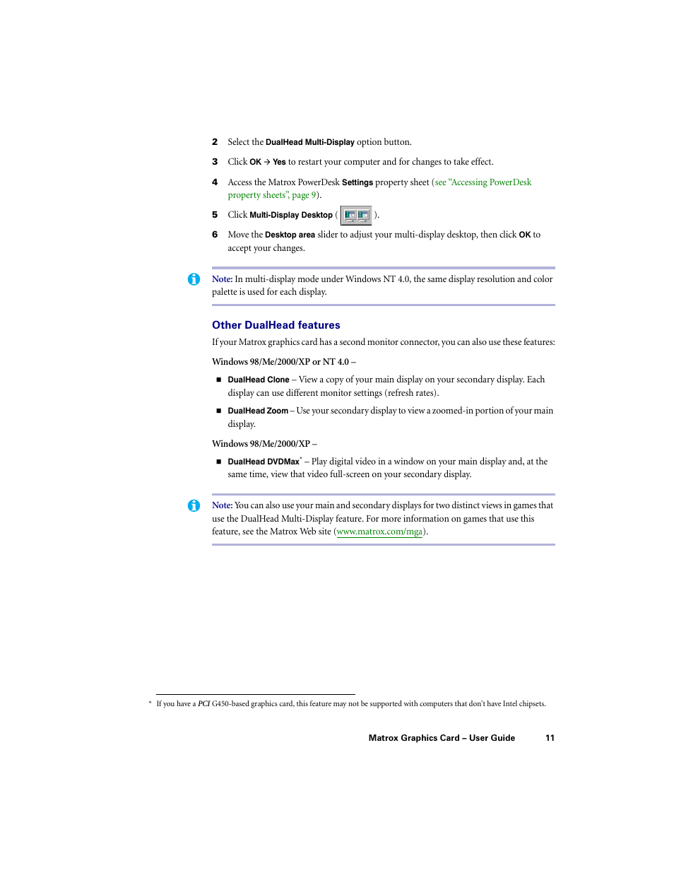 Matrox Electronic Systems LE G450 User Manual | Page 11 / 67