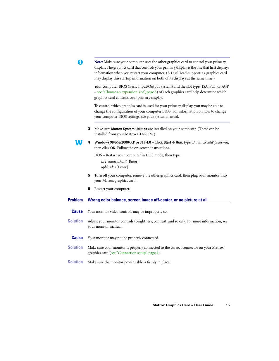 Matrox Electronic Systems LE G450 User Manual | Page 15 / 67