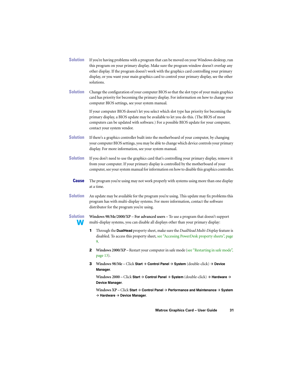 Matrox Electronic Systems LE G450 User Manual | Page 31 / 67