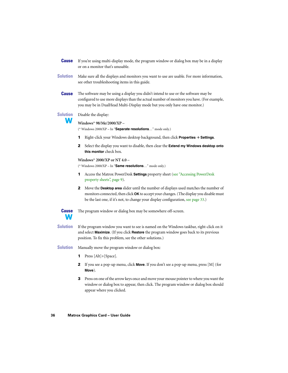 Matrox Electronic Systems LE G450 User Manual | Page 36 / 67