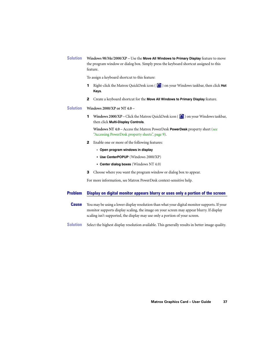 Matrox Electronic Systems LE G450 User Manual | Page 37 / 67