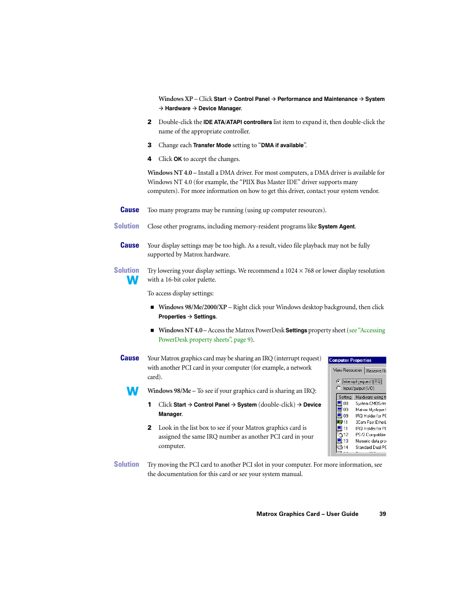 Matrox Electronic Systems LE G450 User Manual | Page 39 / 67