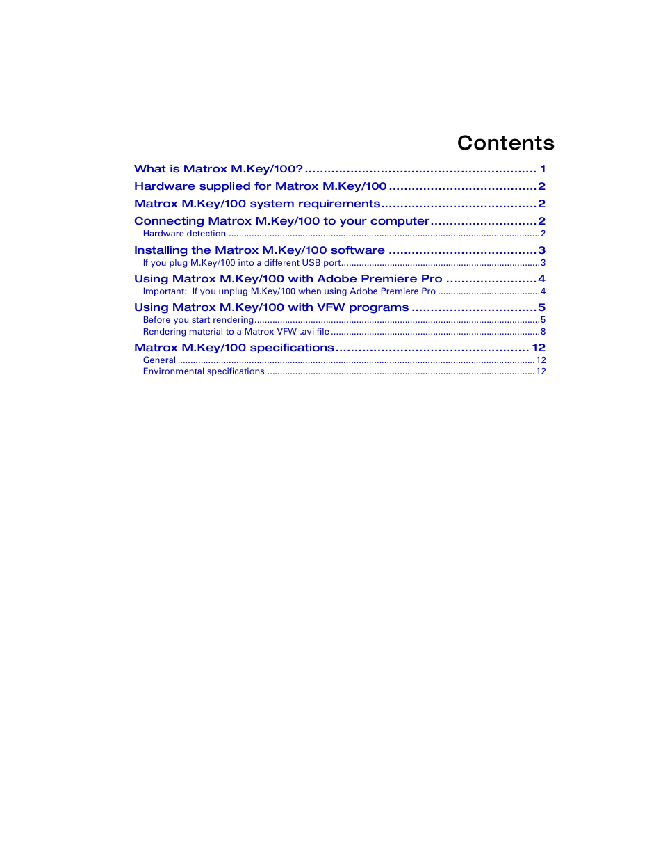 Matrox Electronic Systems M.Key/100 User Manual | Page 7 / 22