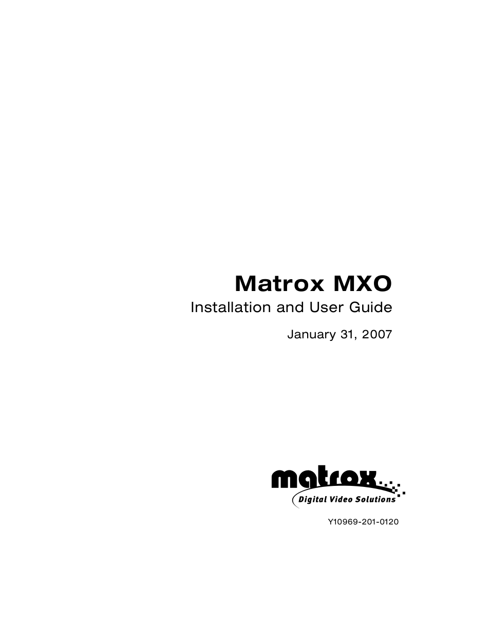 Matrox Electronic Systems Matrox MXO User Manual | 44 pages