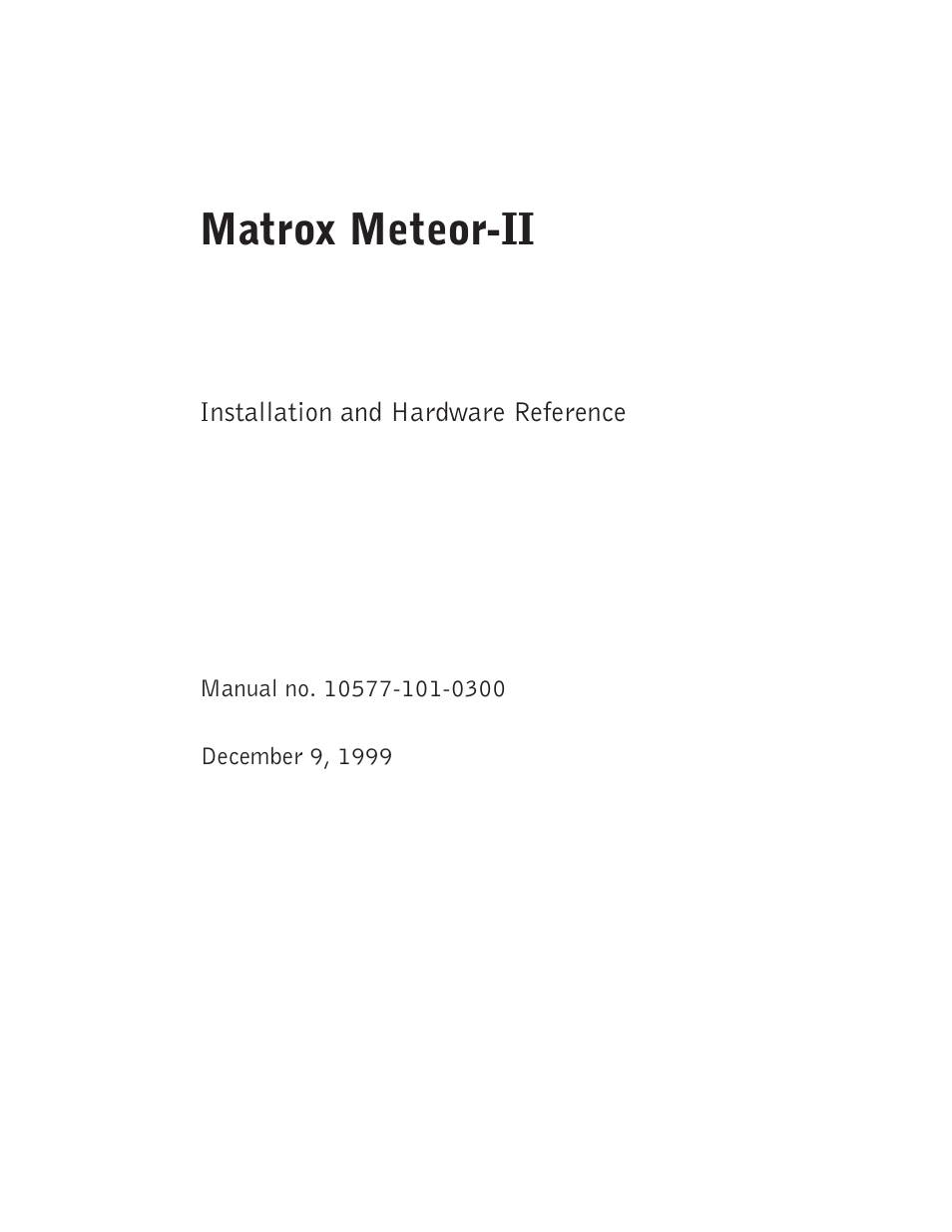 Matrox Electronic Systems II User Manual | 136 pages