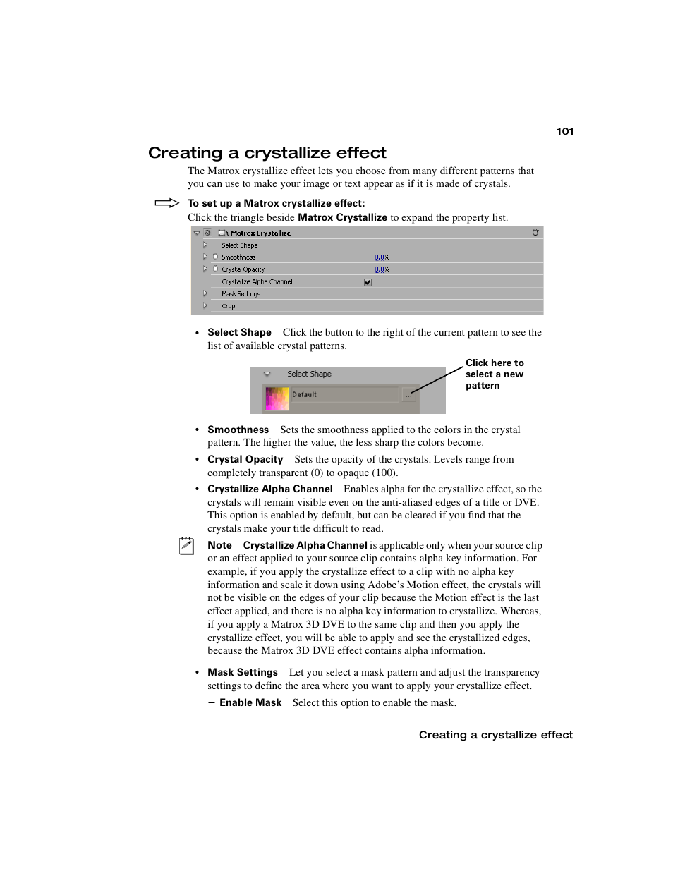 Creating a crystallize effect | Matrox Electronic Systems Matrox RT.X2 User Manual | Page 109 / 224