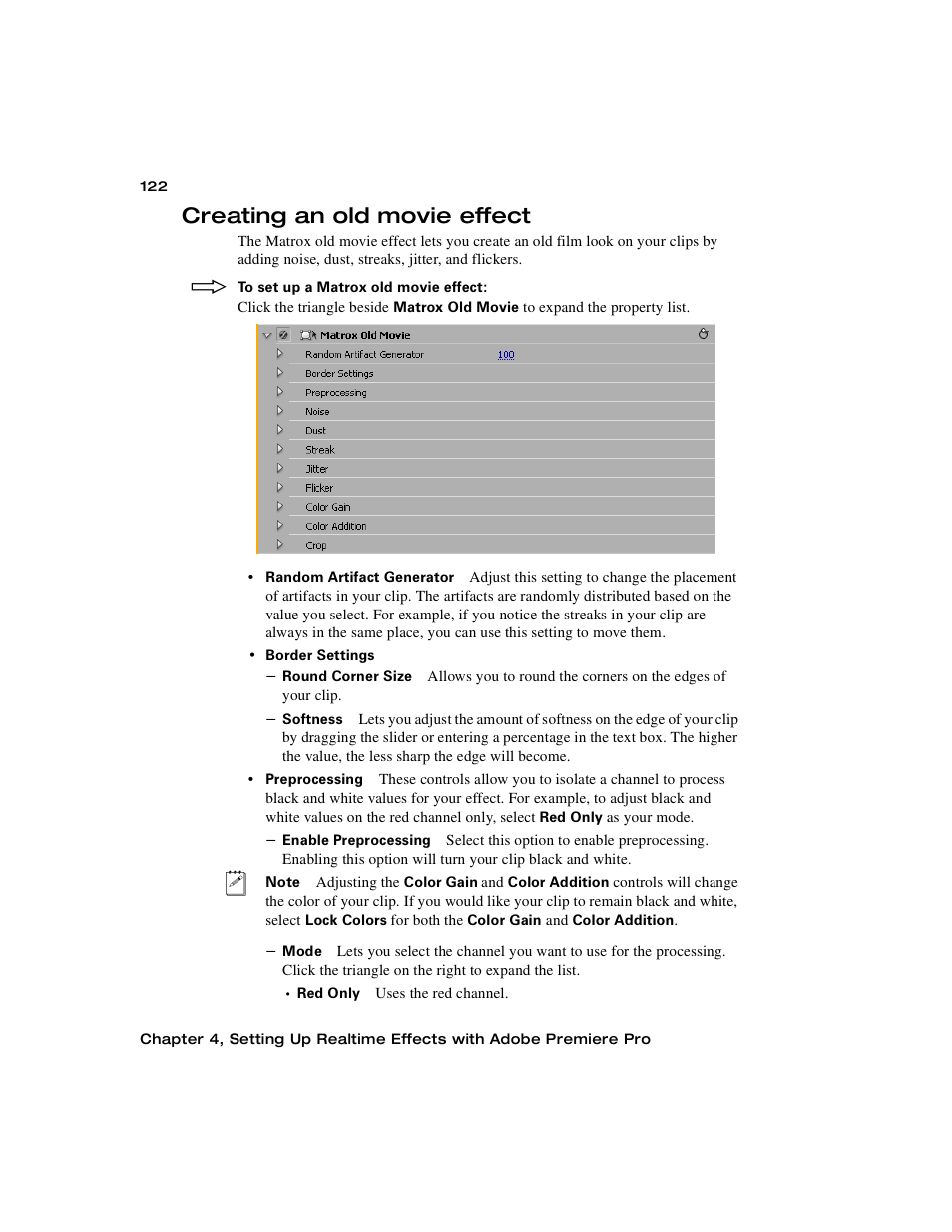 Creating an old movie effect | Matrox Electronic Systems Matrox RT.X2 User Manual | Page 130 / 224