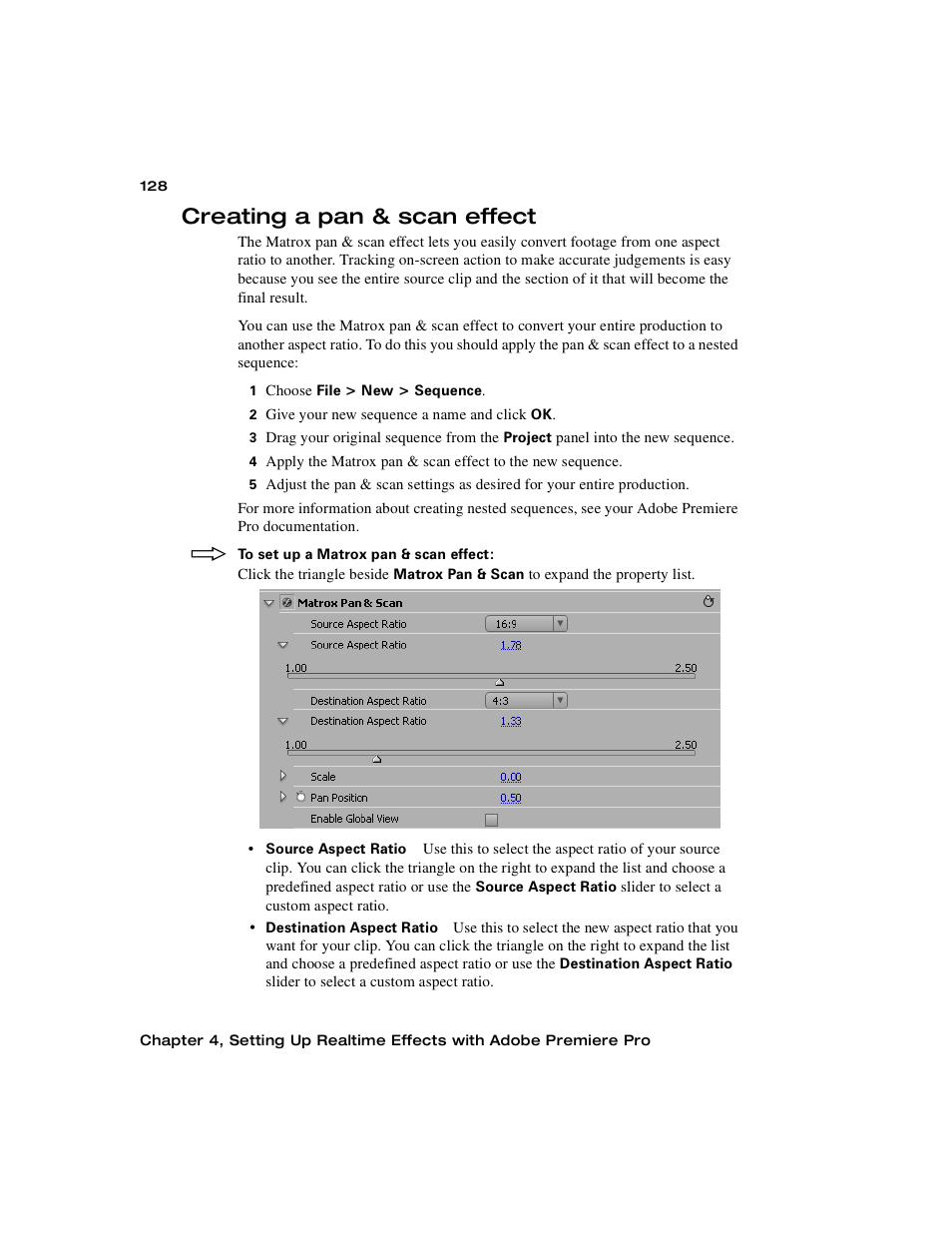 Creating a pan & scan effect | Matrox Electronic Systems Matrox RT.X2 User Manual | Page 136 / 224