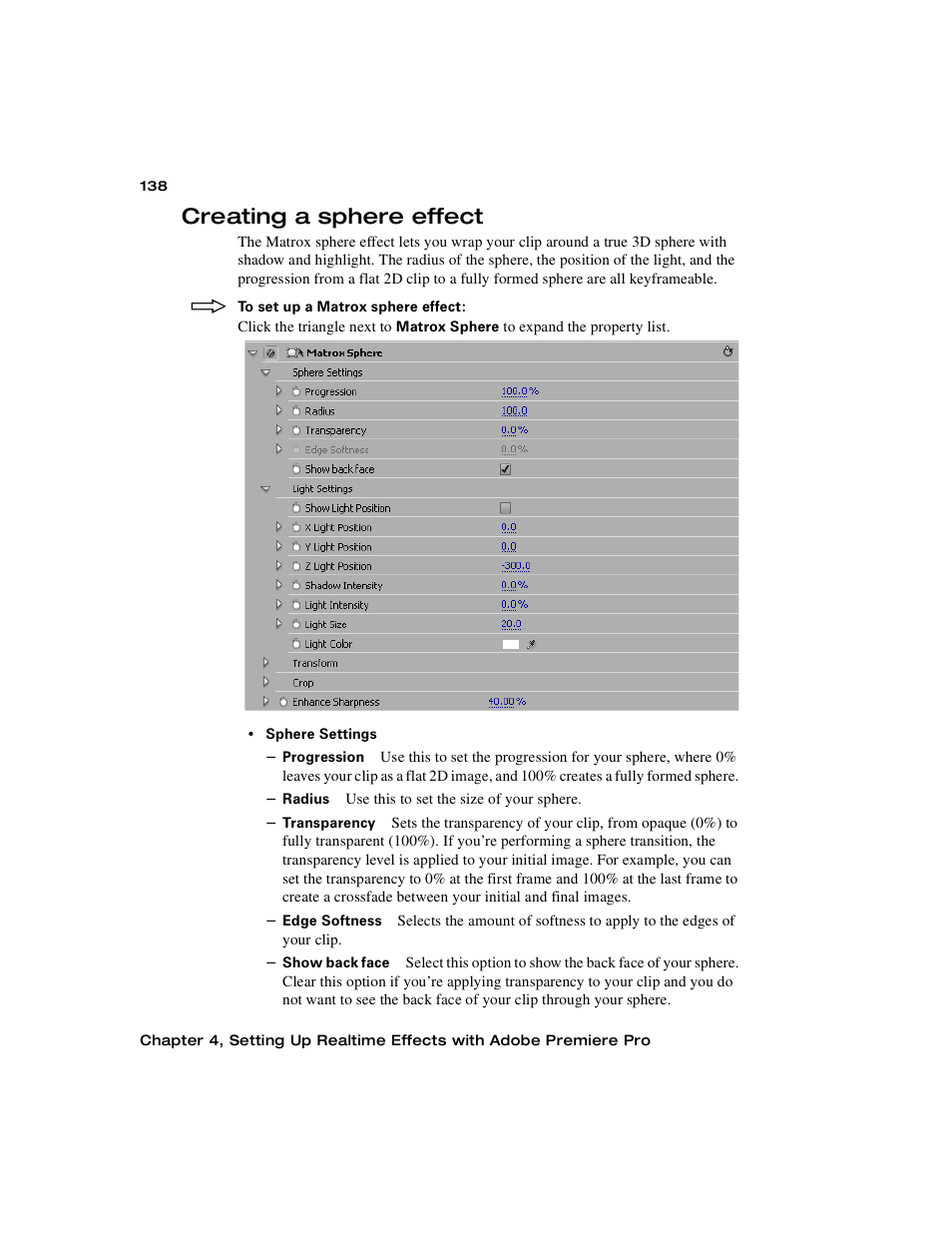 Creating a sphere effect | Matrox Electronic Systems Matrox RT.X2 User Manual | Page 146 / 224