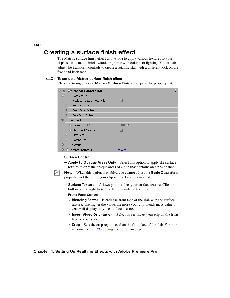Creating a surface finish effect | Matrox Electronic Systems Matrox RT.X2 User Manual | Page 148 / 224