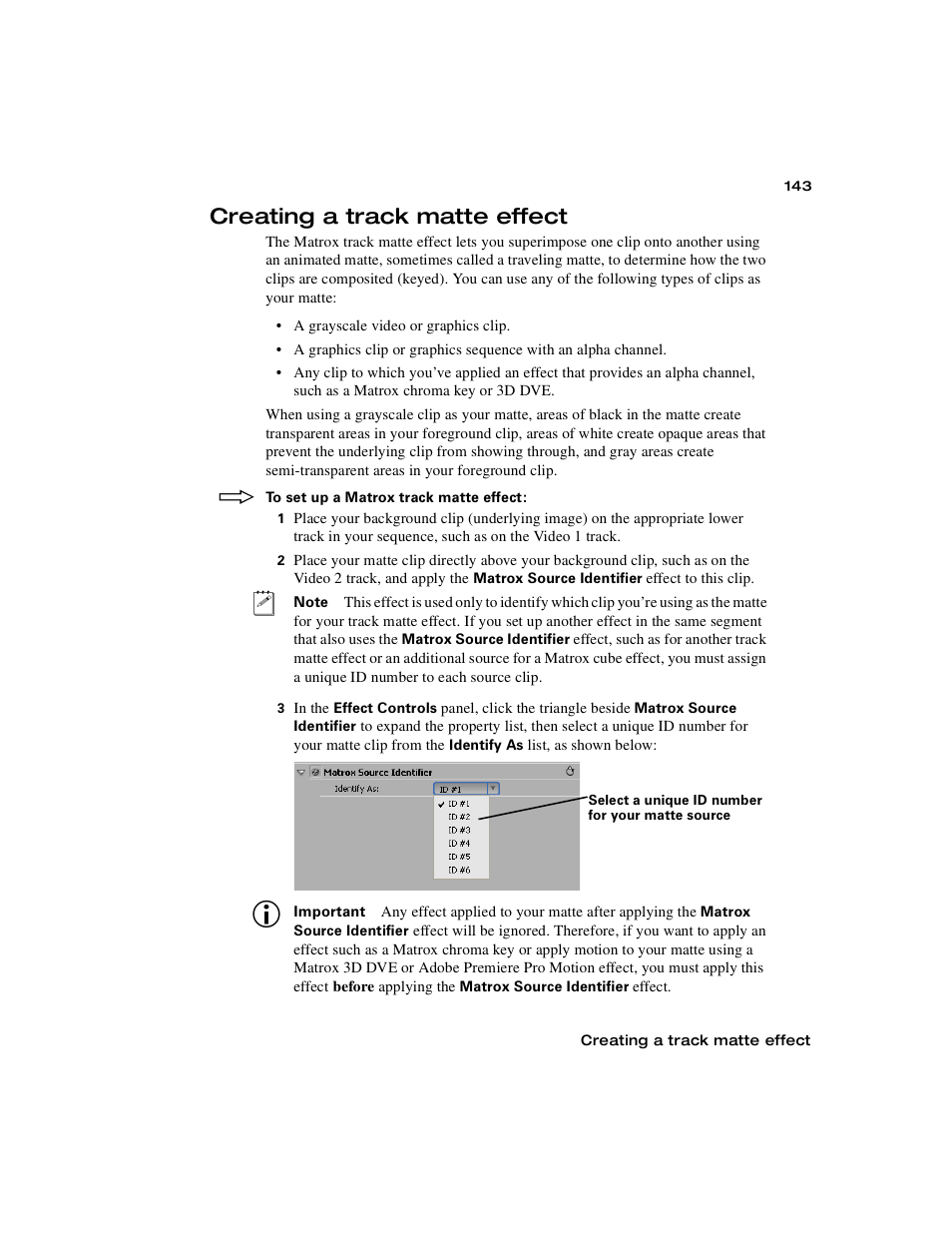 Creating a track matte effect | Matrox Electronic Systems Matrox RT.X2 User Manual | Page 151 / 224