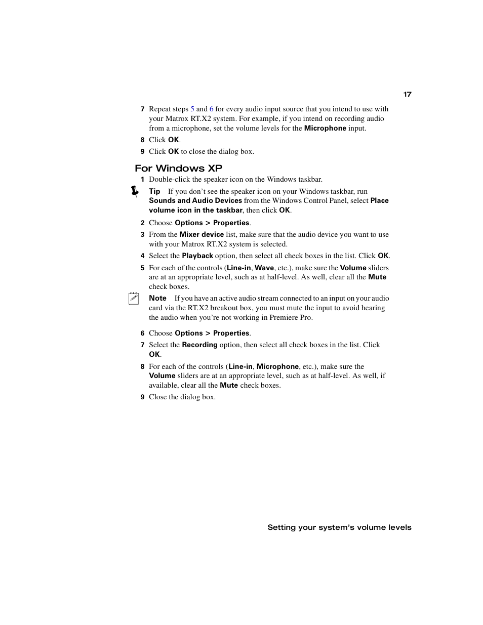 For windows xp | Matrox Electronic Systems Matrox RT.X2 User Manual | Page 25 / 224