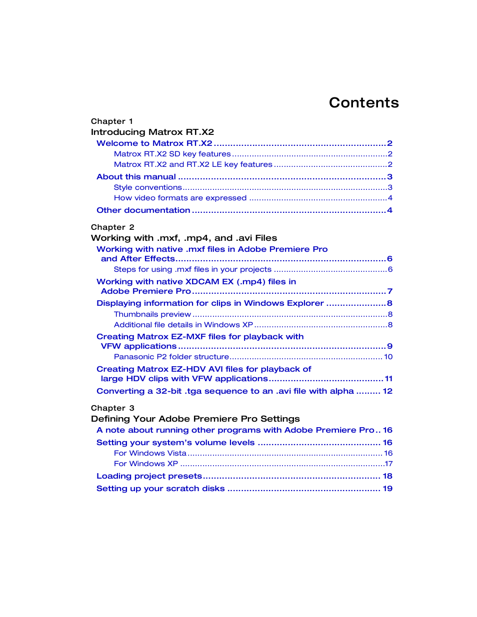 Matrox Electronic Systems Matrox RT.X2 User Manual | Page 3 / 224