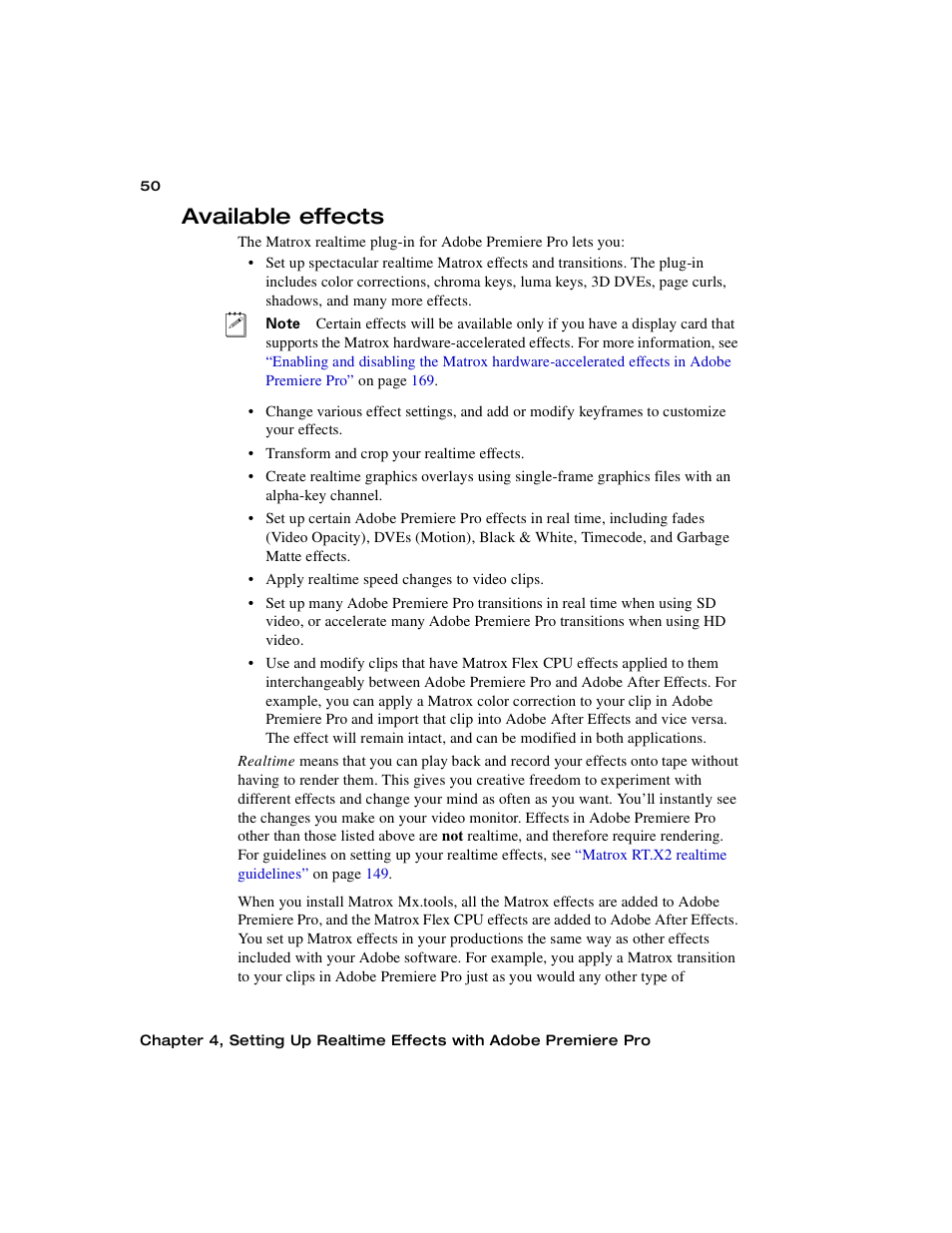 Available effects | Matrox Electronic Systems Matrox RT.X2 User Manual | Page 58 / 224