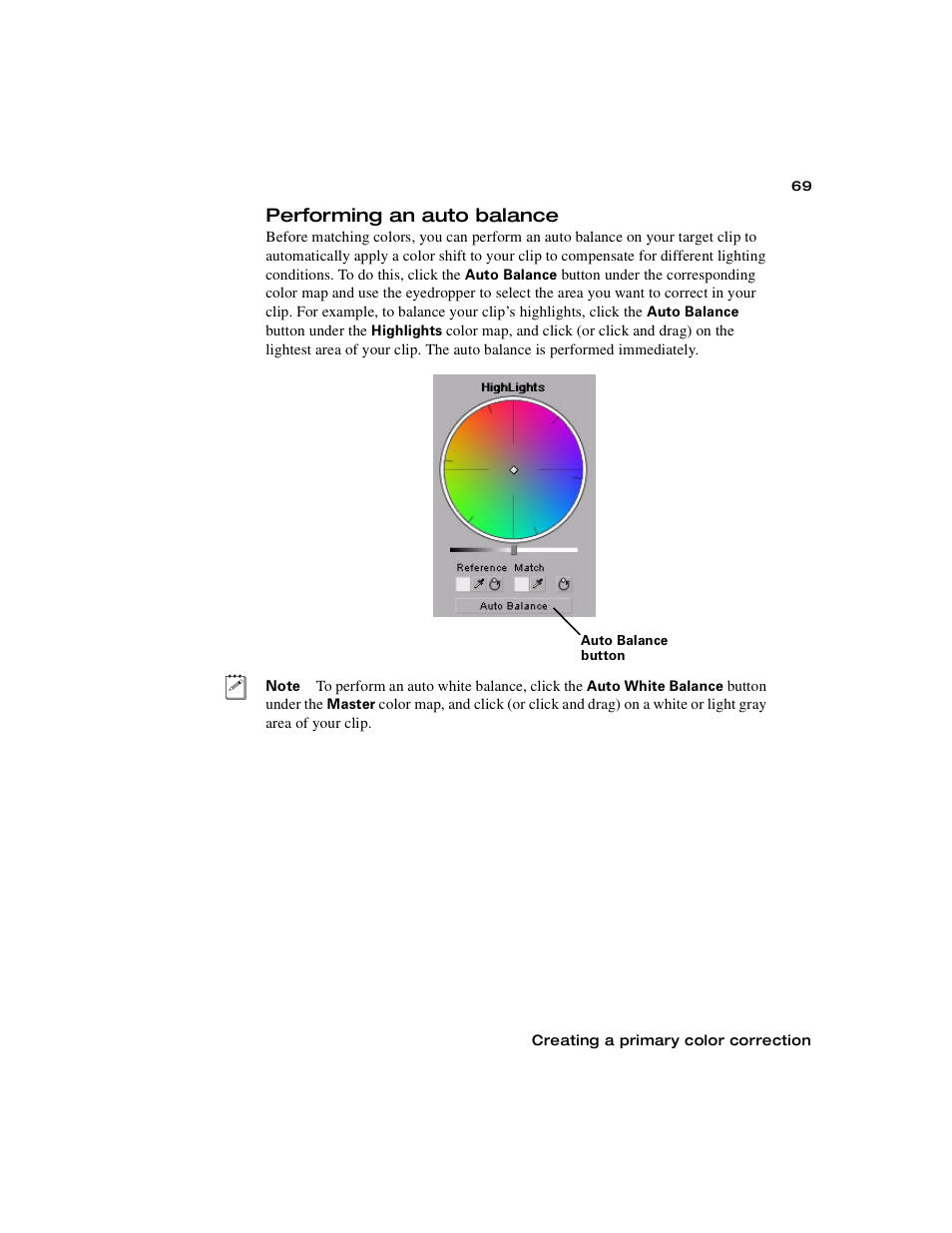 Performing an auto balance | Matrox Electronic Systems Matrox RT.X2 User Manual | Page 77 / 224