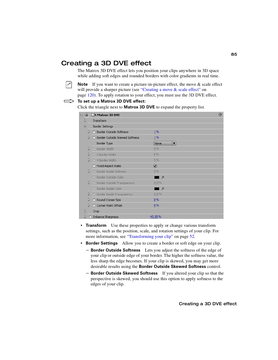 Creating a 3d dve effect | Matrox Electronic Systems Matrox RT.X2 User Manual | Page 93 / 224